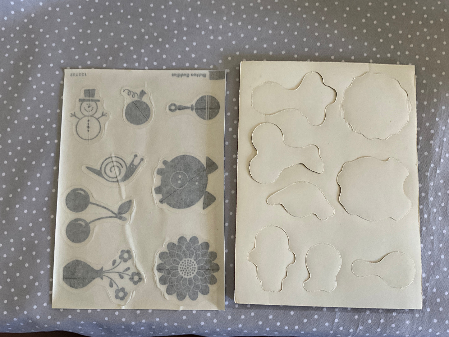 BRAND NEW-Retired Stampin Up! Stamp set Button Buddies- Set of 8 stamps