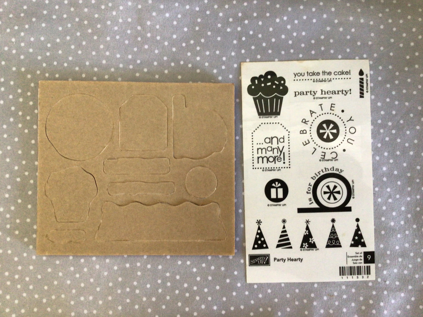 Party stamp set, Birthday, Brand New Retired Stampin Up! Stamp set Party Hearty