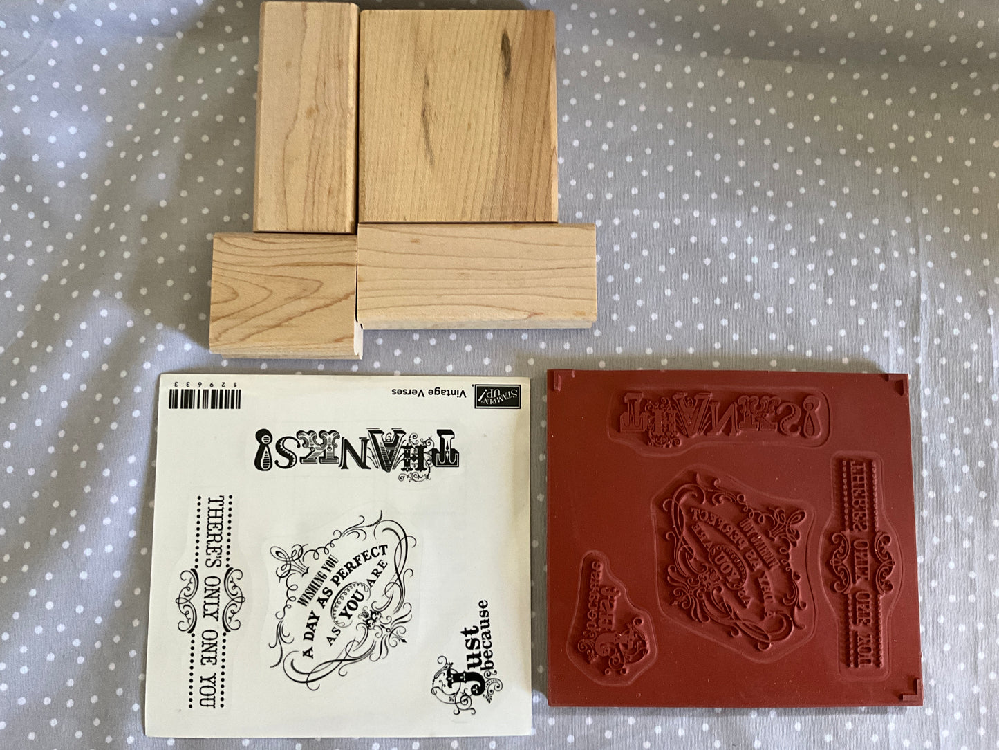 BRAND NEW-Retired Stampin Up! Stamp set Vintage Verse - Set of 4 stamps