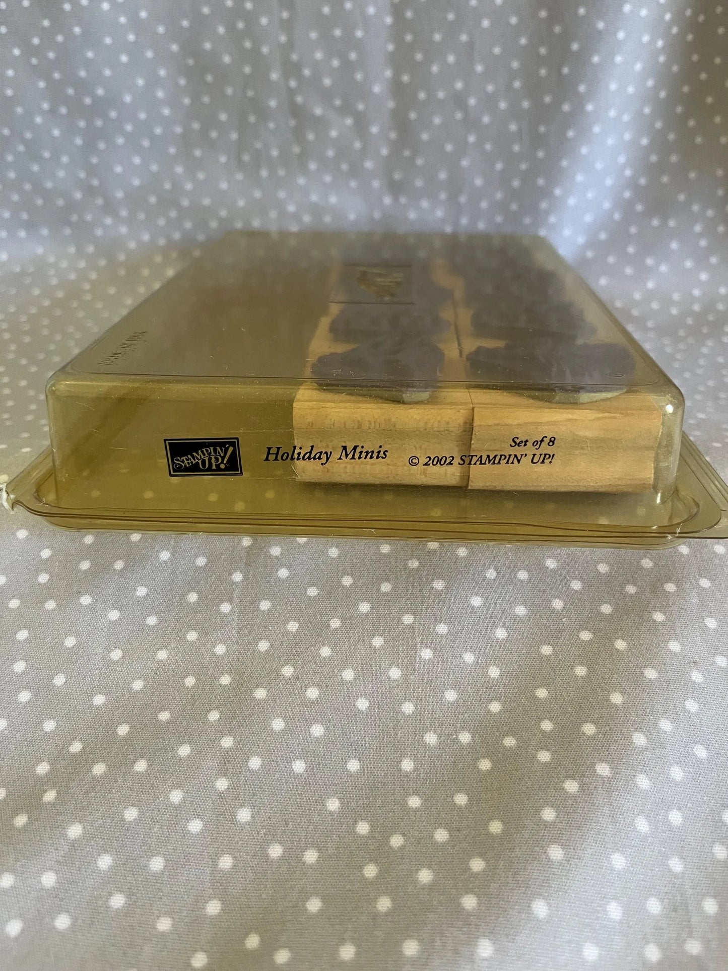 Holiday Minis stamp set, Retired Stampin Up 2002, set of 8 stamps.
