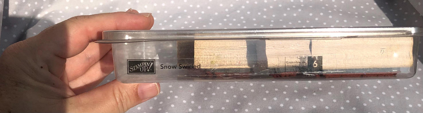 Snow Swirled stamp set, Retired Stampin Up, set of 5 stamps