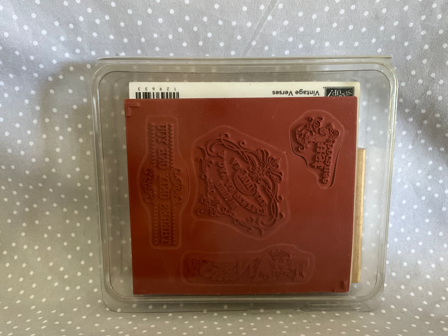 BRAND NEW-Retired Stampin Up! Stamp set Vintage Verse - Set of 4 stamps