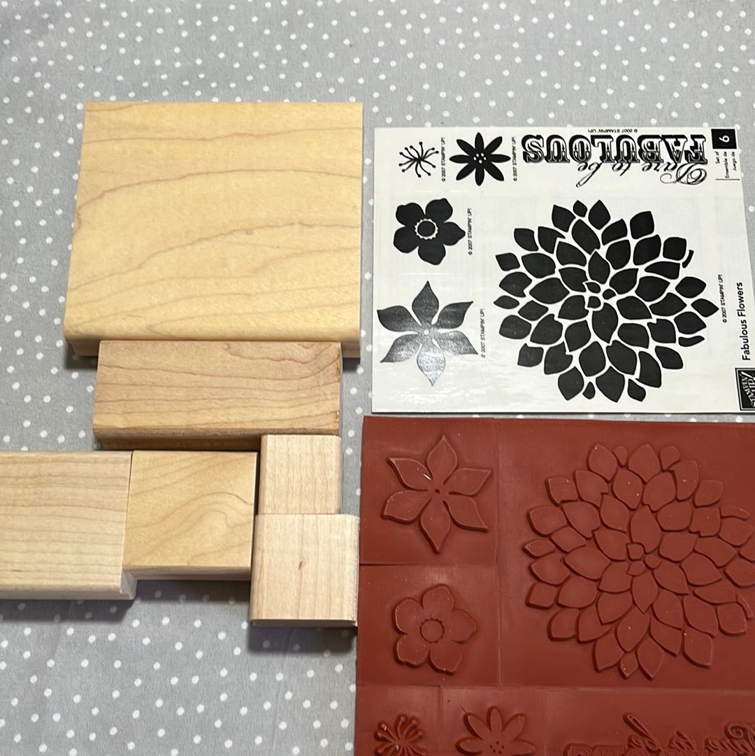 Brand New Retired Stampin Up 2007! Stamp set Fabulous Flowers