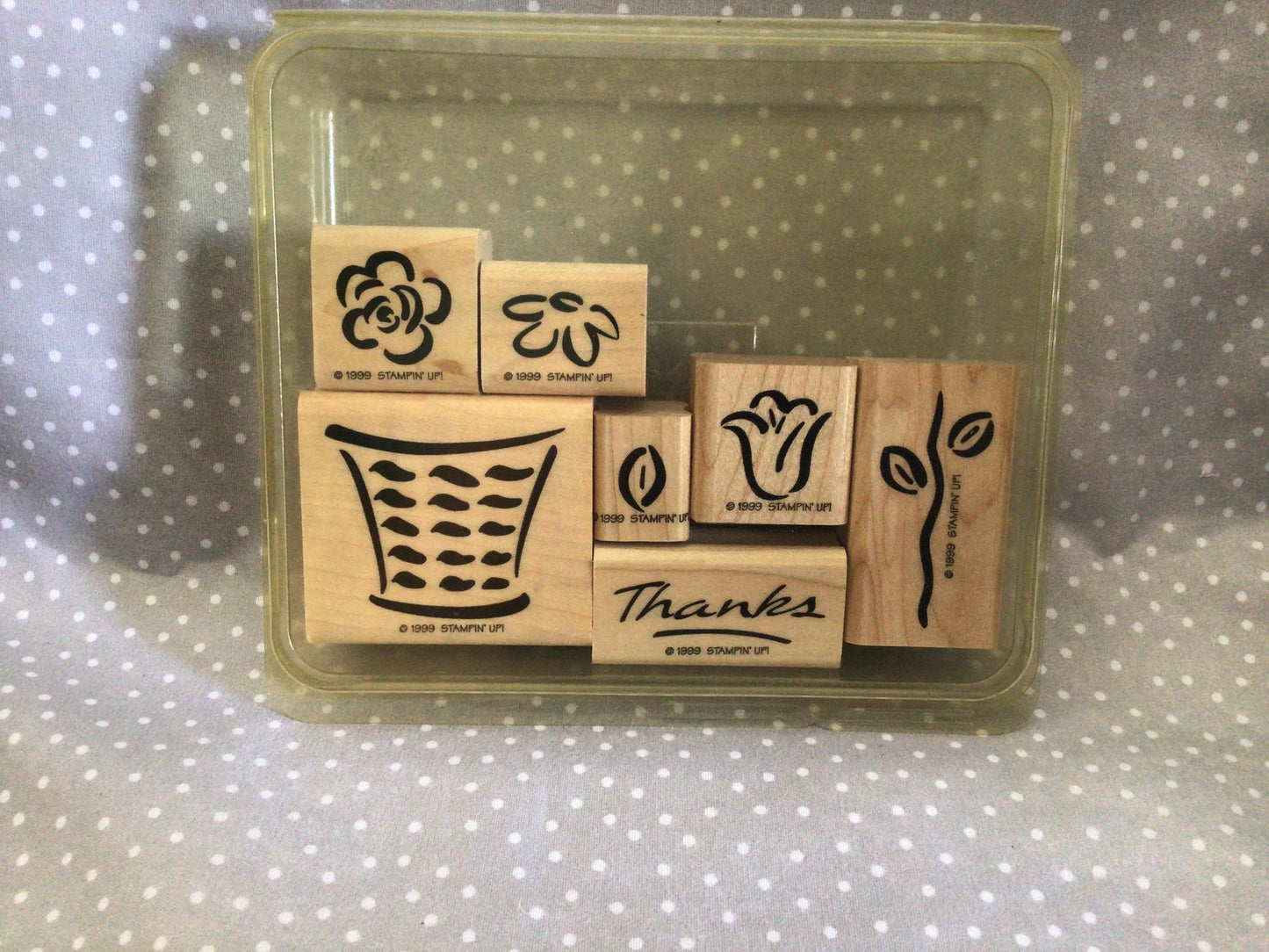 Easter Basket Retired Stampin Up! Stamp set Basket of Blossoms ( Two-Step Stamp)