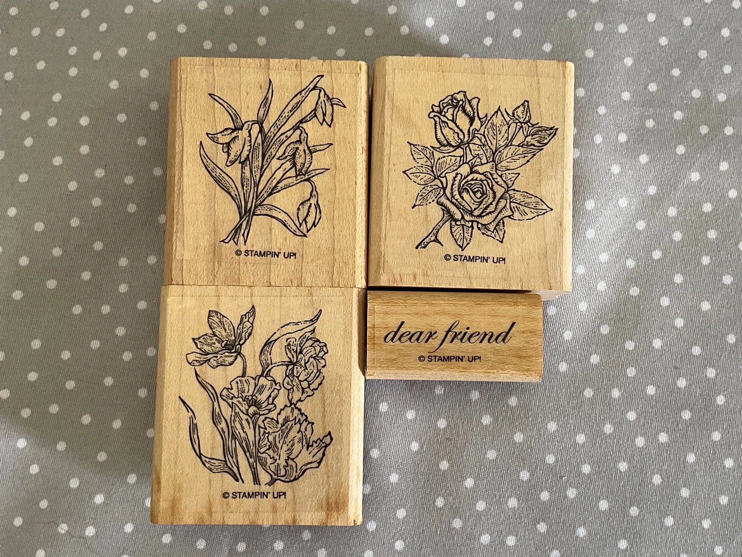 BRAND NEW, Never been used-Retired Stampin Up ! Stamp set Dear Friend set of 4