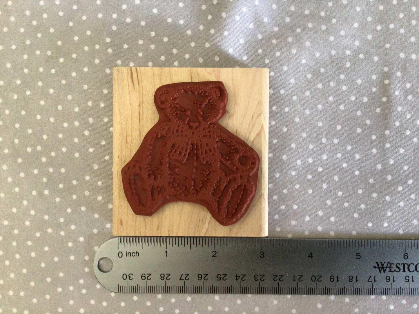 Cute Teddy Bear, Retired Stampin Up 1995! Stamp set Button Bear, Flower Basket Stamp