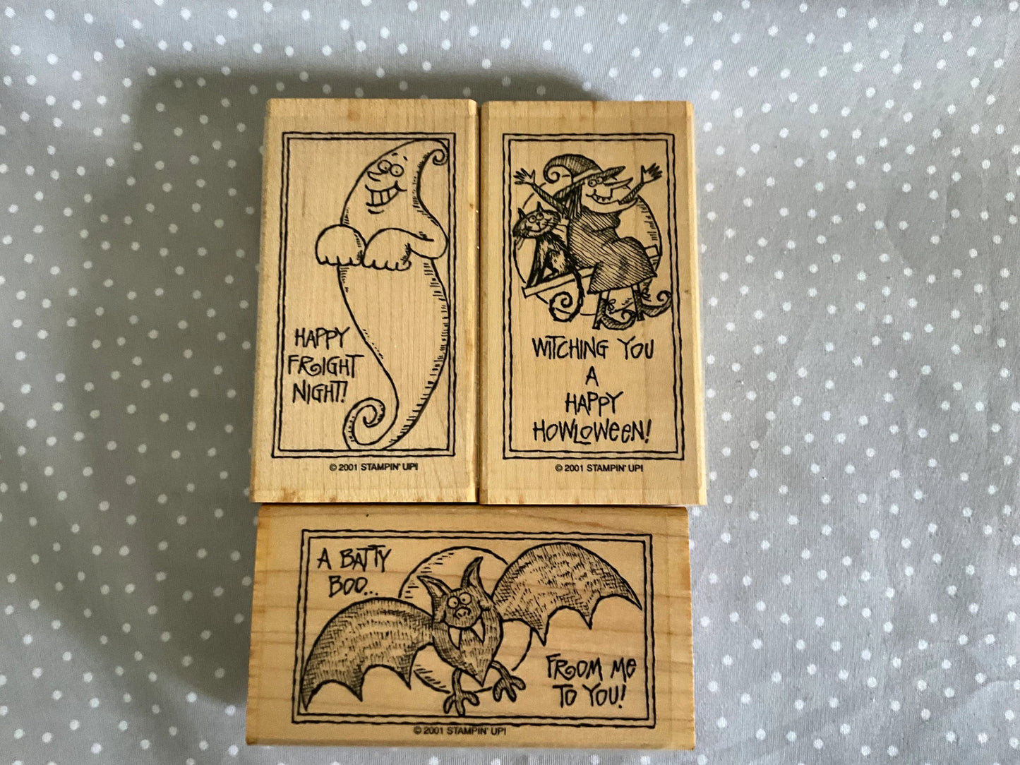 Tricky Treats stamp set, Retired Stampin Up 2001, set of 3 stamps