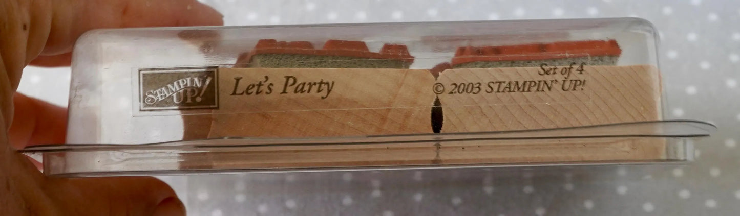 Let’s Party stamp set, Retired Stampin Up, set of 4 stamps