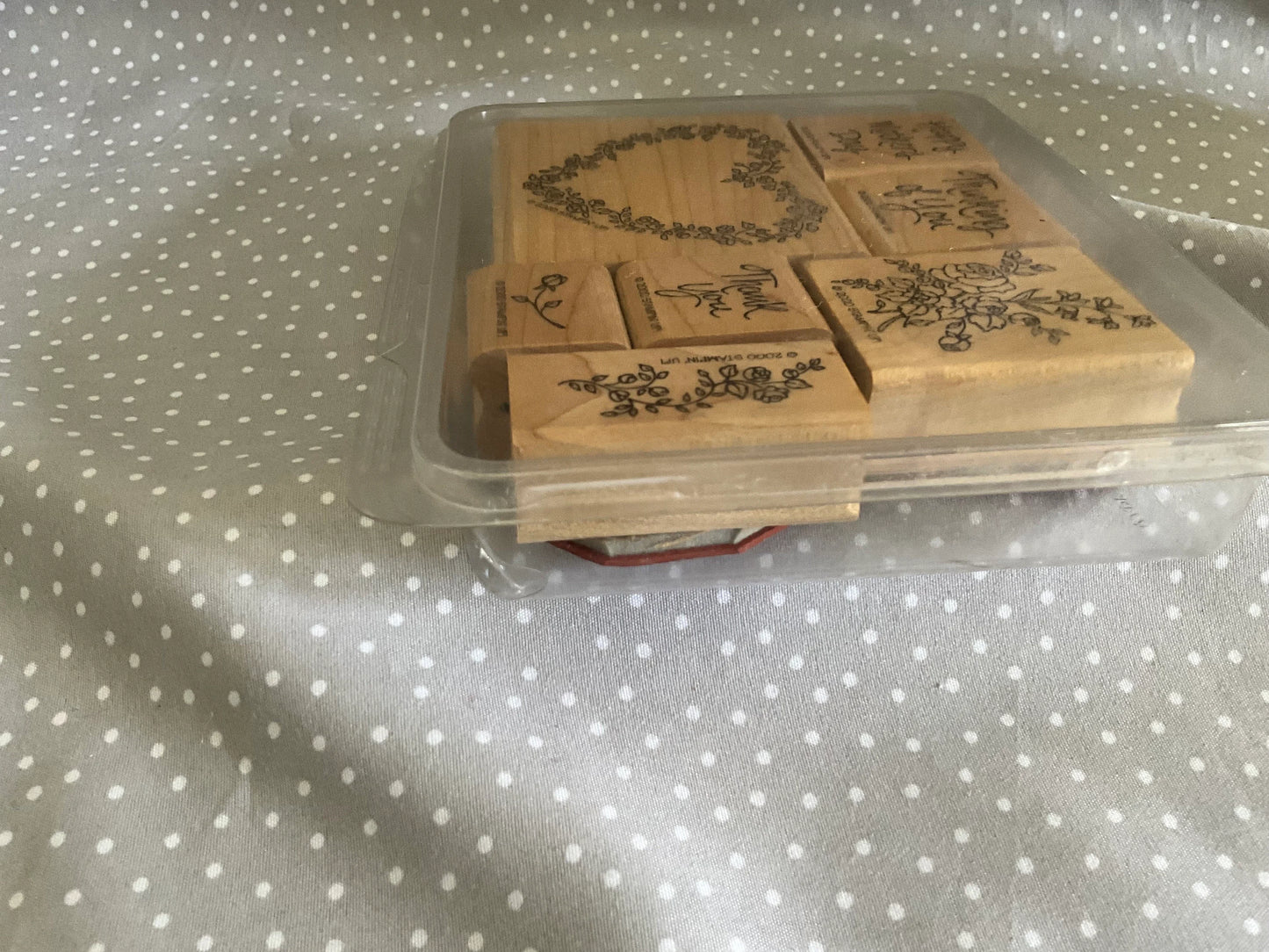 Retired Stampin Up 2000! Stamp set Wreath of Roses set of 7