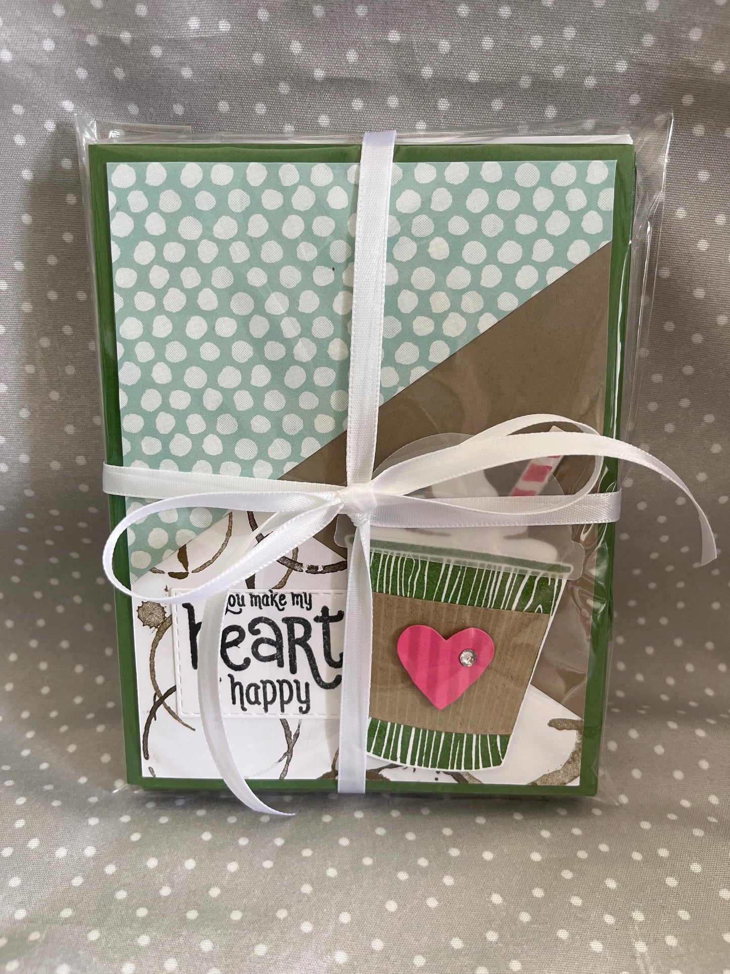 Handmade Coffee Lover Card & Tag Gift Set- 5 count greeting cards with envelopes- 3 count gift tags (tags folds like a card)