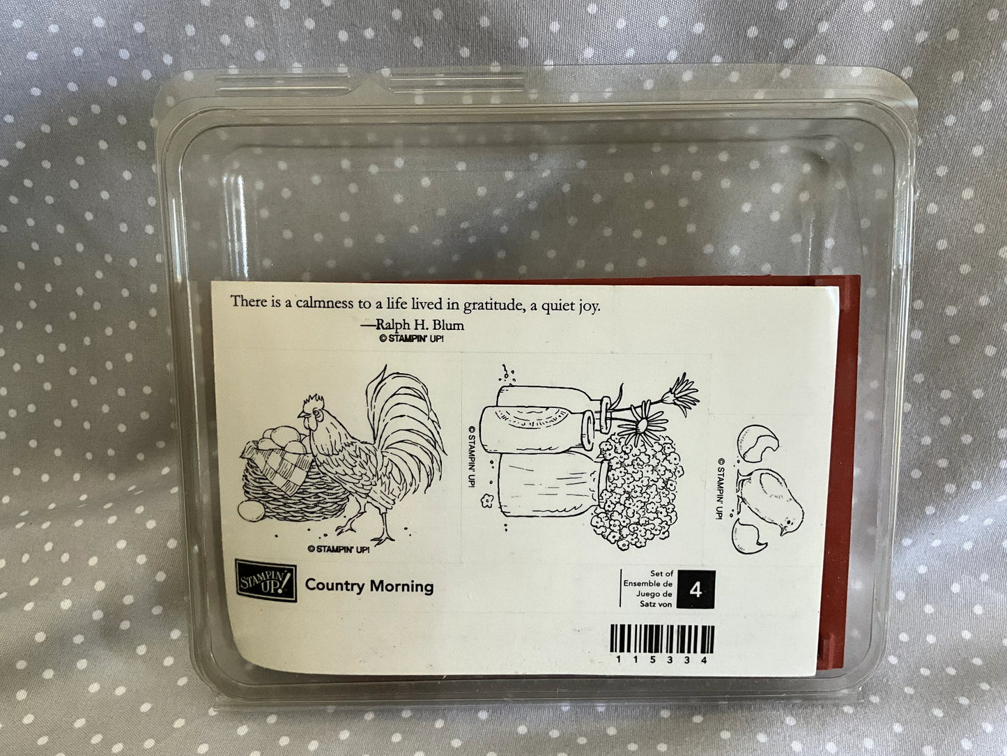 BRAND NEW Country Morning stamp set, Retired Stampin Up, set of 4 stamps.