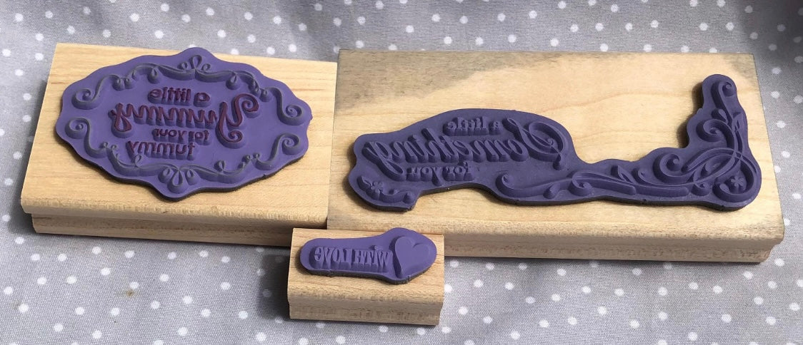 Retired Stampin Up! Stamp set Yummy- Set of 3 stamps