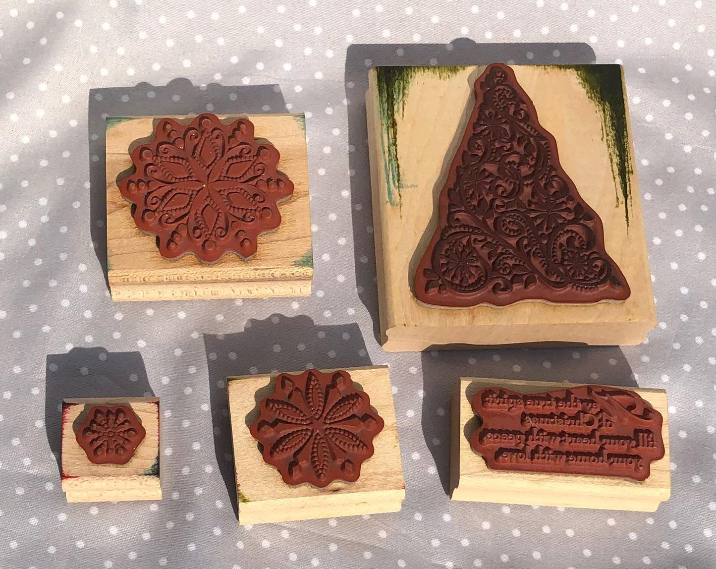 Snow Swirled stamp set, Retired Stampin Up, set of 5 stamps