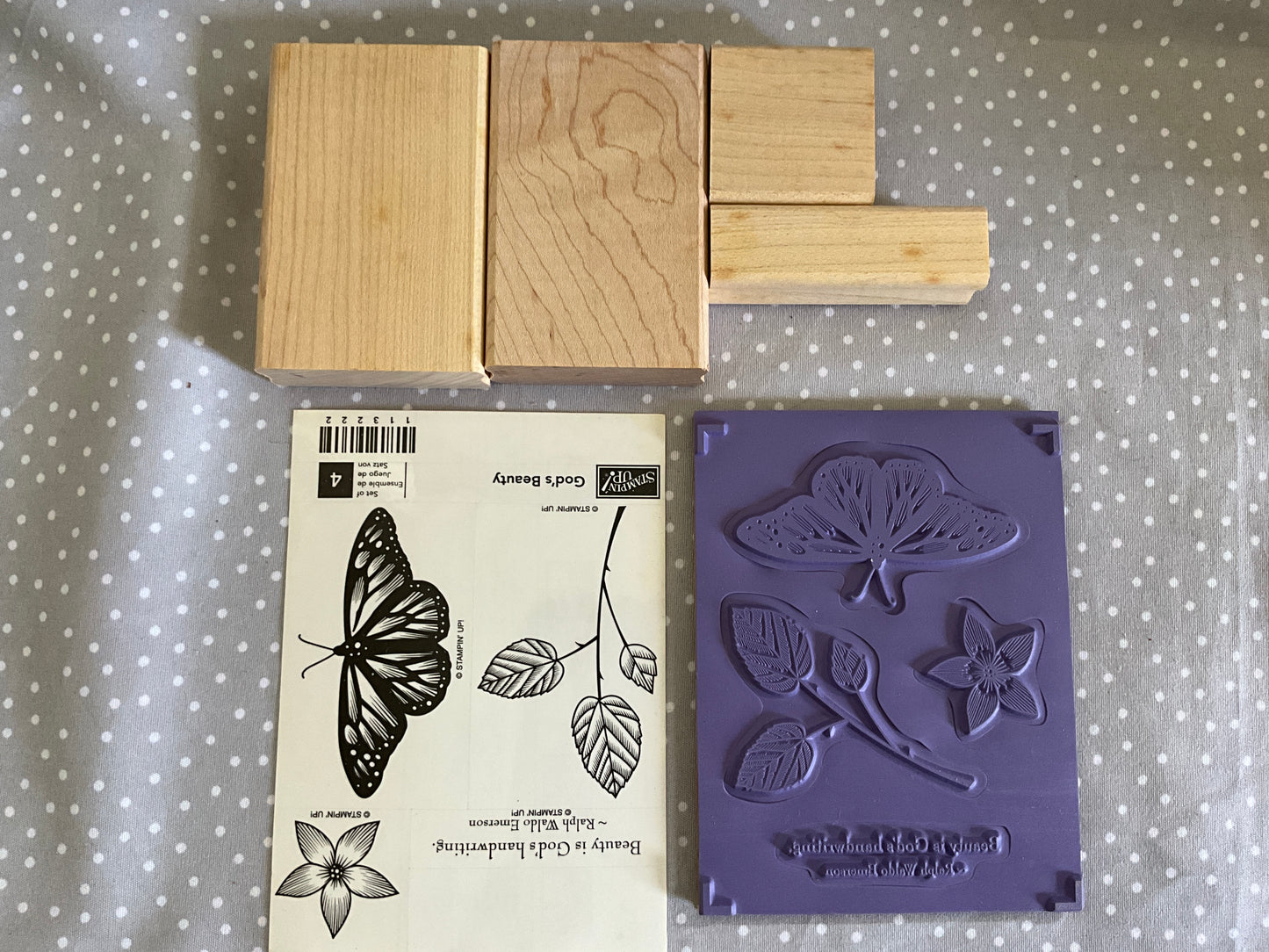 BRAND NEW-Retired Stampin Up! Stamp set God’s Beauty - Set of 4 stamps