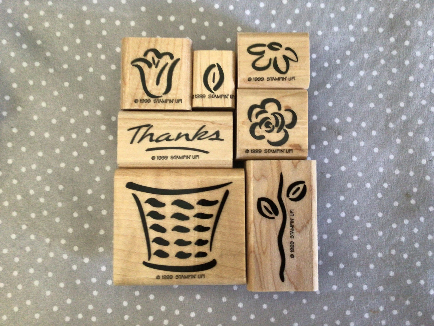 Easter Basket Retired Stampin Up! Stamp set Basket of Blossoms ( Two-Step Stamp)