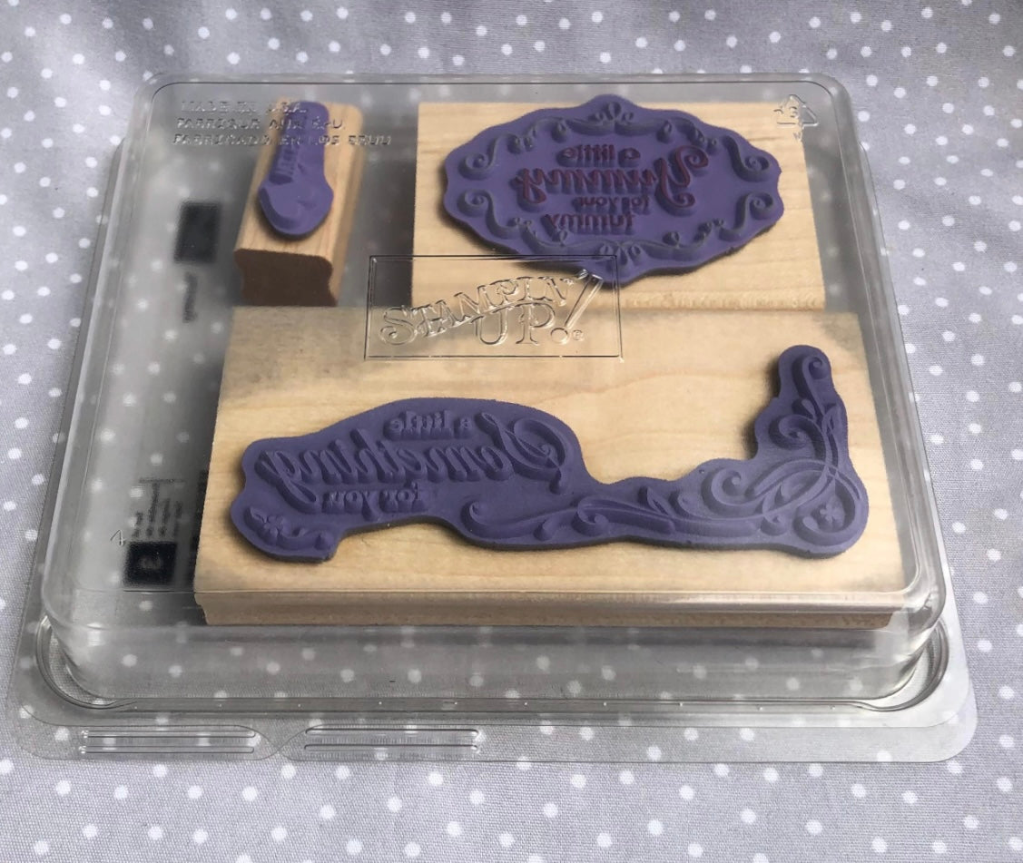 Retired Stampin Up! Stamp set Yummy- Set of 3 stamps
