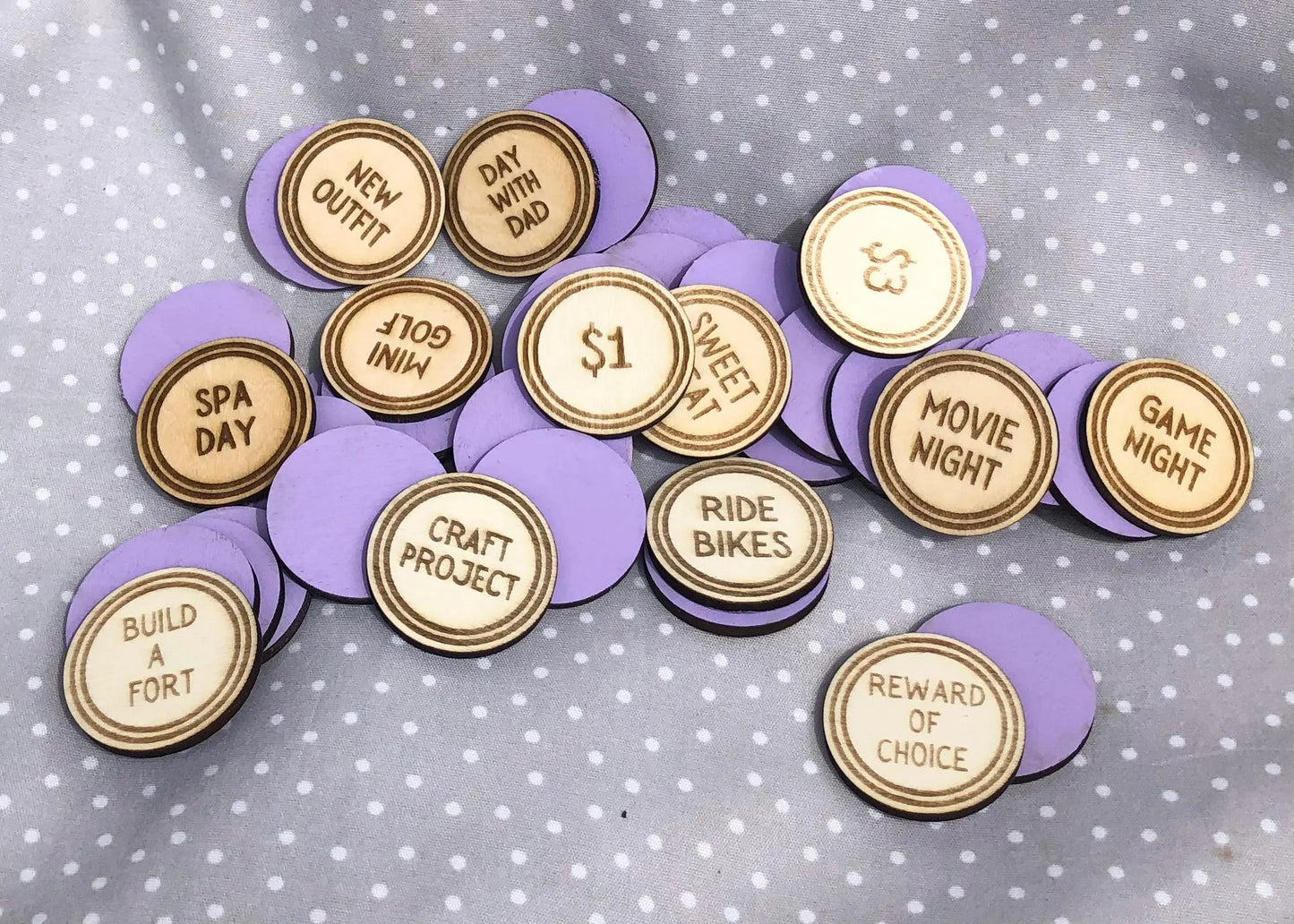 Easter Egg Tokens, 40 wooden tokens