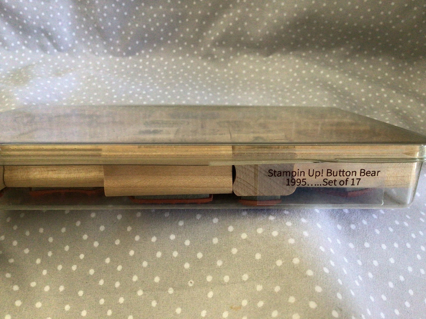 Cute Teddy Bear, Retired Stampin Up 1995! Stamp set Button Bear, Flower Basket Stamp
