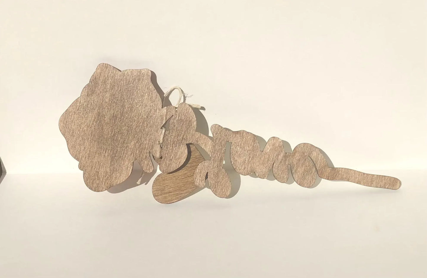 Rose with Love on stem, Pink with Glitter- Laser Cut-great for Valentine, Birthdays, Mother’s Day, Wedding gifts.