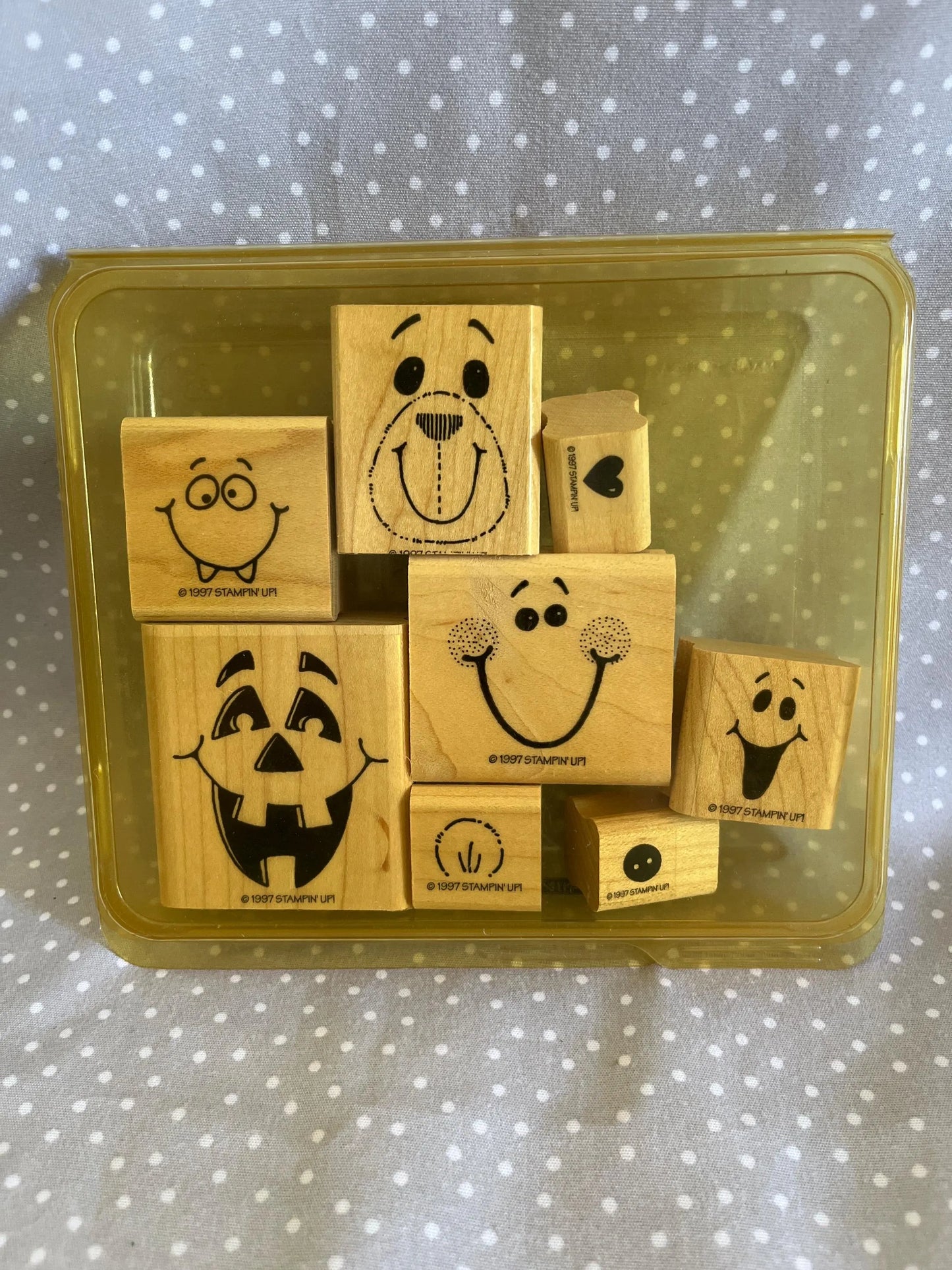 Fun Faces stamp set, Retired Stampin Up 1997, set of 8 stamps.