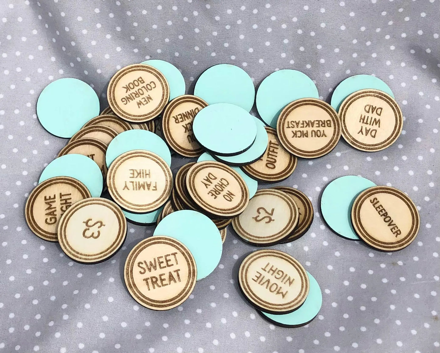 Easter Egg Tokens, 40 wooden tokens