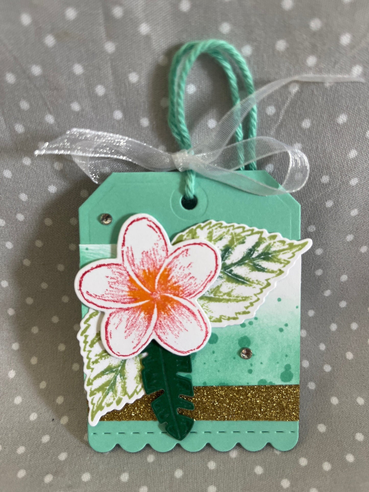 Stampin Up! Cute Pink Plumeria Flower Tag, Pack of 5 tags