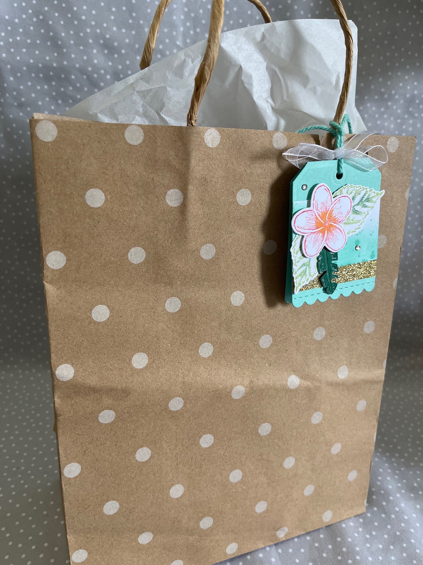 Stampin Up! Cute Pink Plumeria Flower Tag, Pack of 5 tags