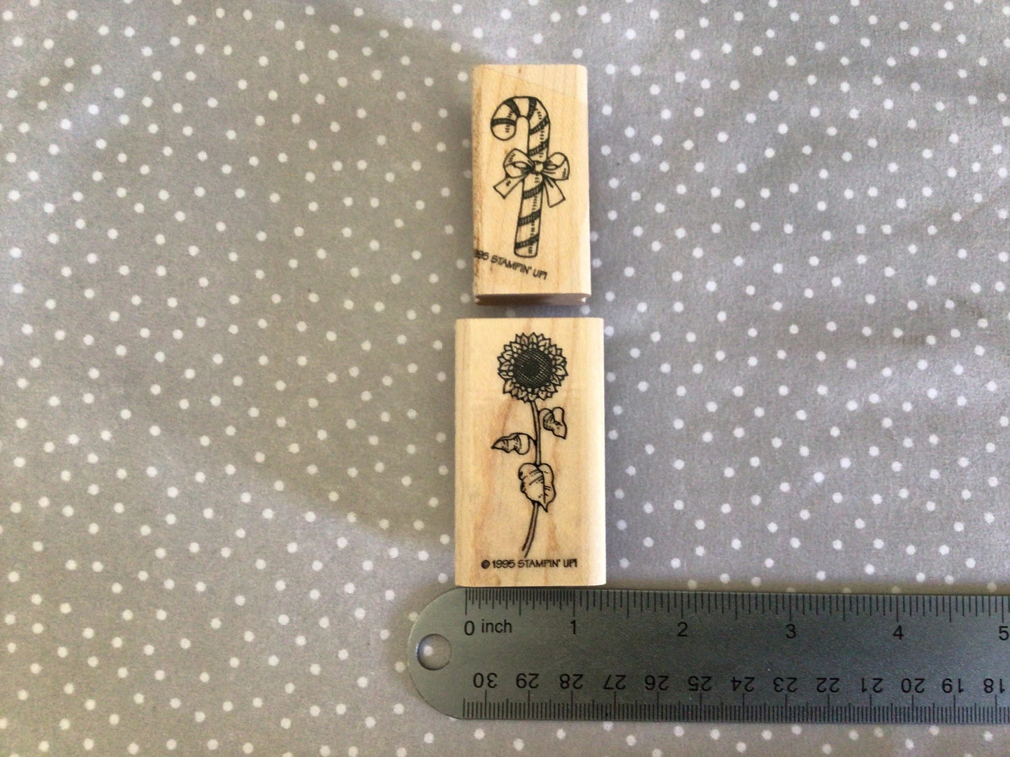 Cute Teddy Bear, Retired Stampin Up 1995! Stamp set Button Bear, Flower Basket Stamp