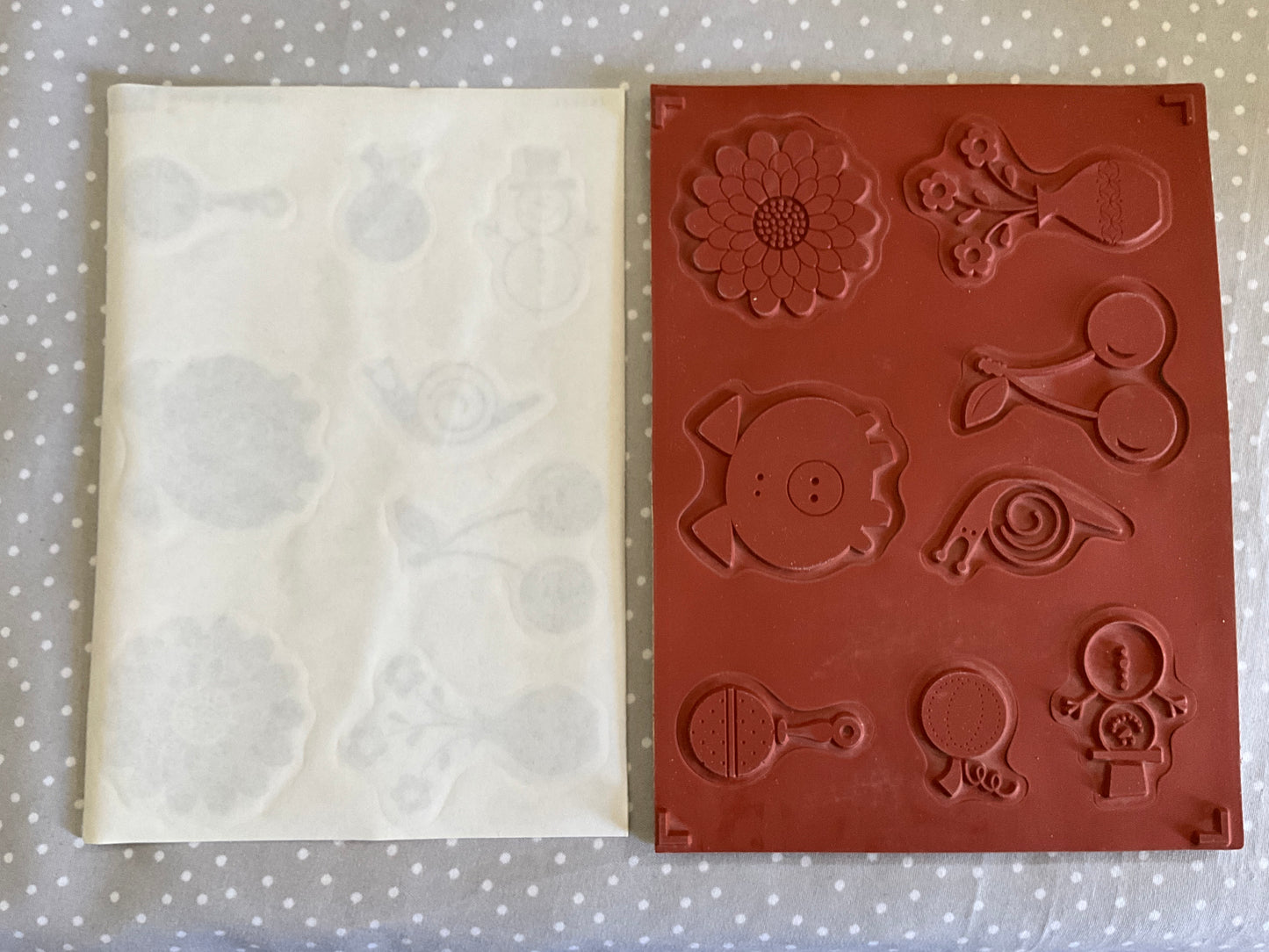 BRAND NEW-Retired Stampin Up! Stamp set Button Buddies- Set of 8 stamps