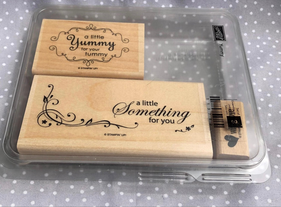 Retired Stampin Up! Stamp set Yummy- Set of 3 stamps