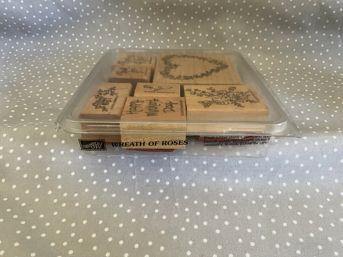 Retired Stampin Up 2000! Stamp set Wreath of Roses set of 7