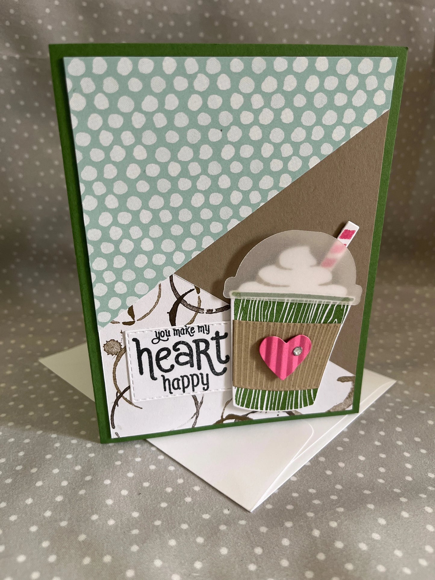 Handmade Coffee Lover Card & Tag Gift Set- 5 count greeting cards with envelopes- 3 count gift tags (tags folds like a card)