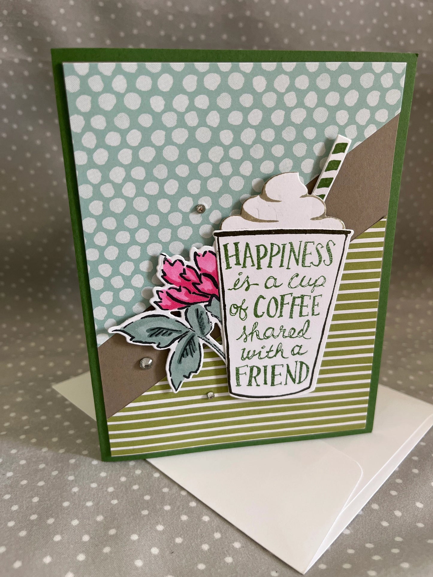 Handmade Coffee Lover Card & Tag Gift Set- 5 count greeting cards with envelopes- 3 count gift tags (tags folds like a card)