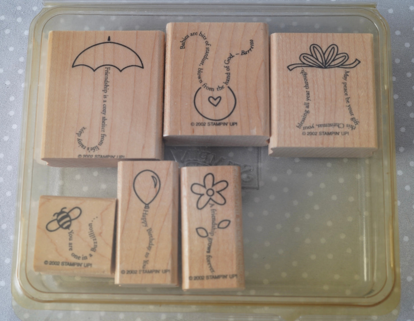 The Fine Print- Retired Stampin Up, set of 6 stamps from 2002