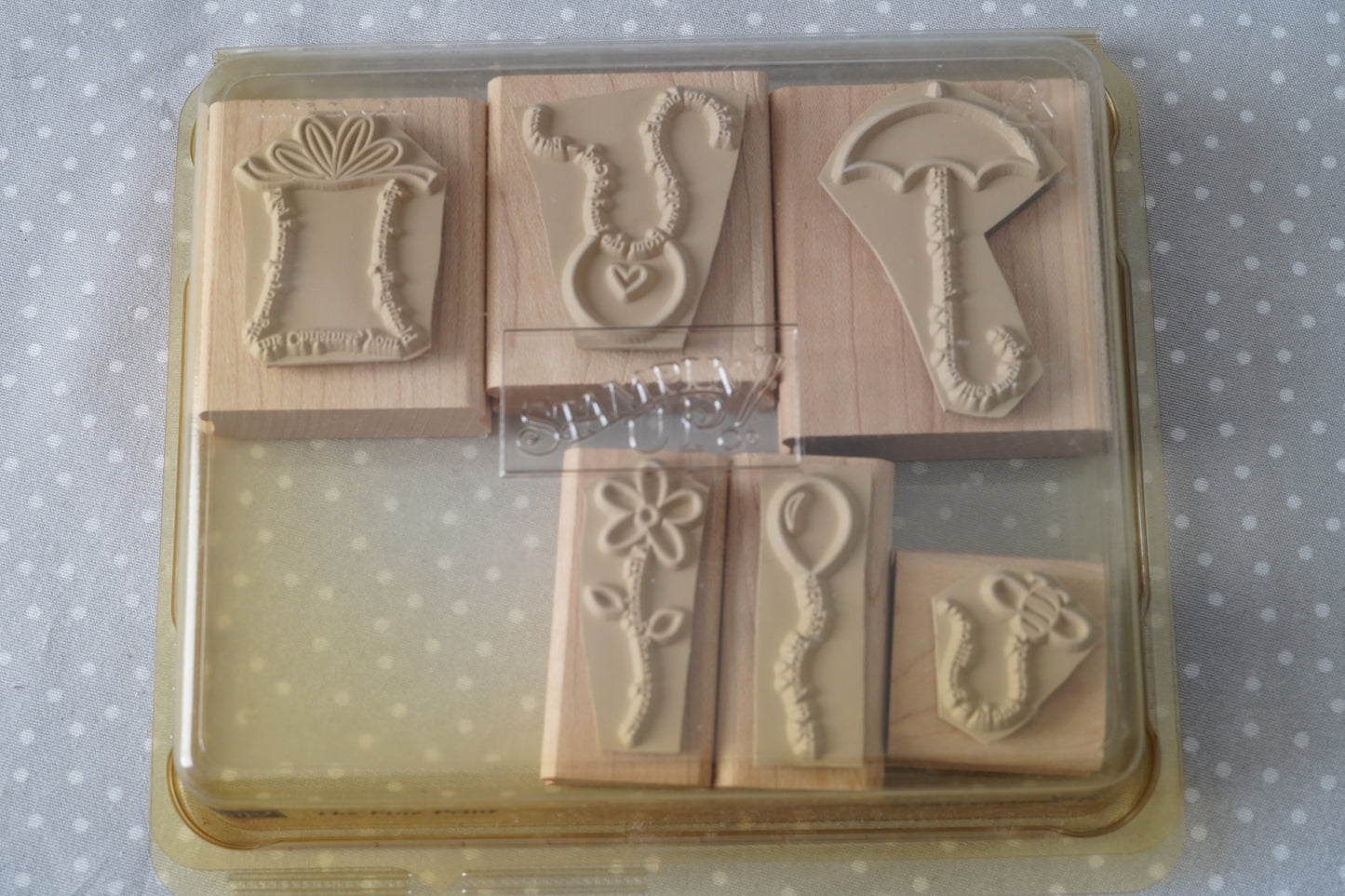 The Fine Print- Retired Stampin Up, set of 6 stamps from 2002