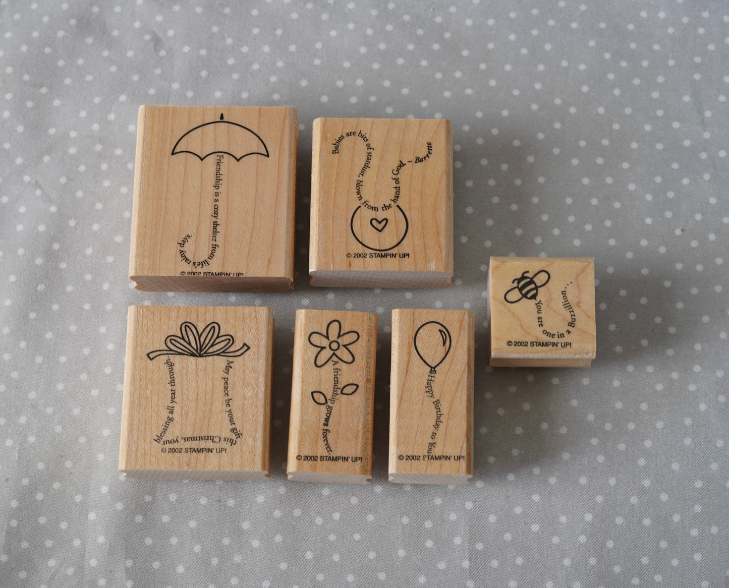 The Fine Print- Retired Stampin Up, set of 6 stamps from 2002