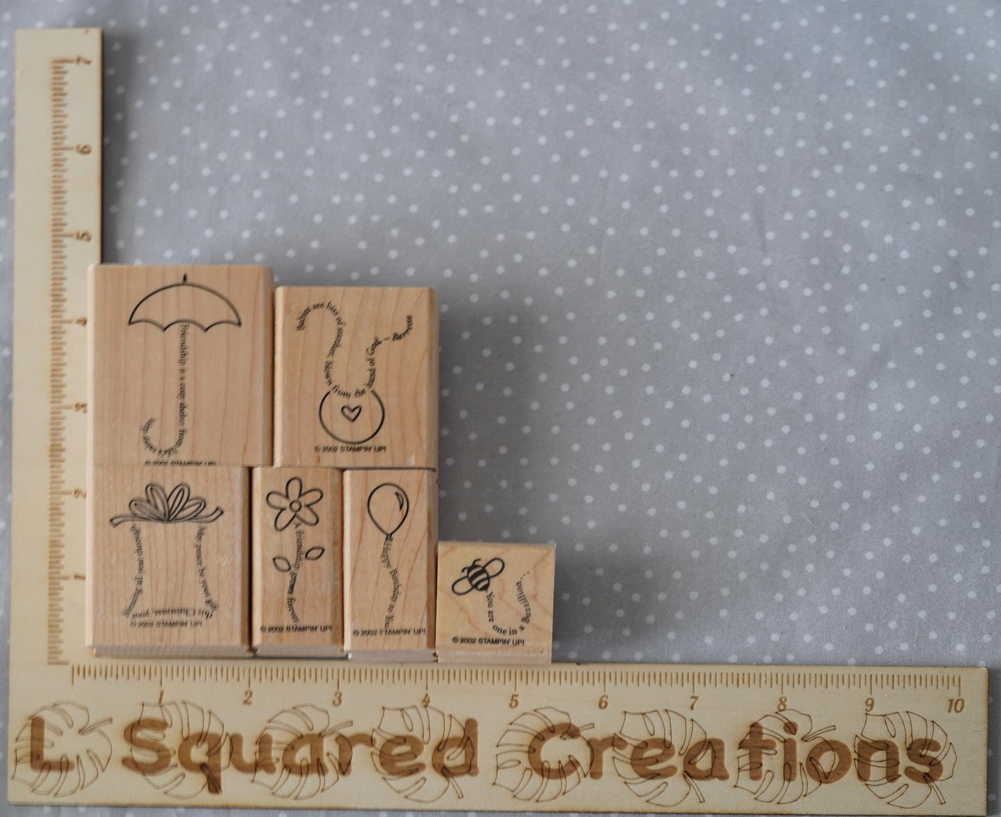 The Fine Print- Retired Stampin Up, set of 6 stamps from 2002