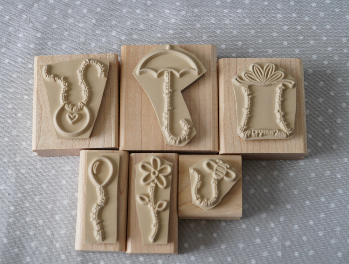 The Fine Print- Retired Stampin Up, set of 6 stamps from 2002