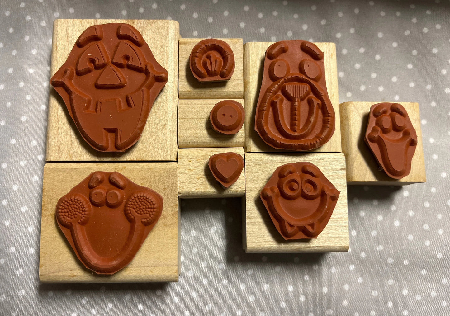 Fun Faces stamp set, Retired Stampin Up 1997, set of 8 stamps.