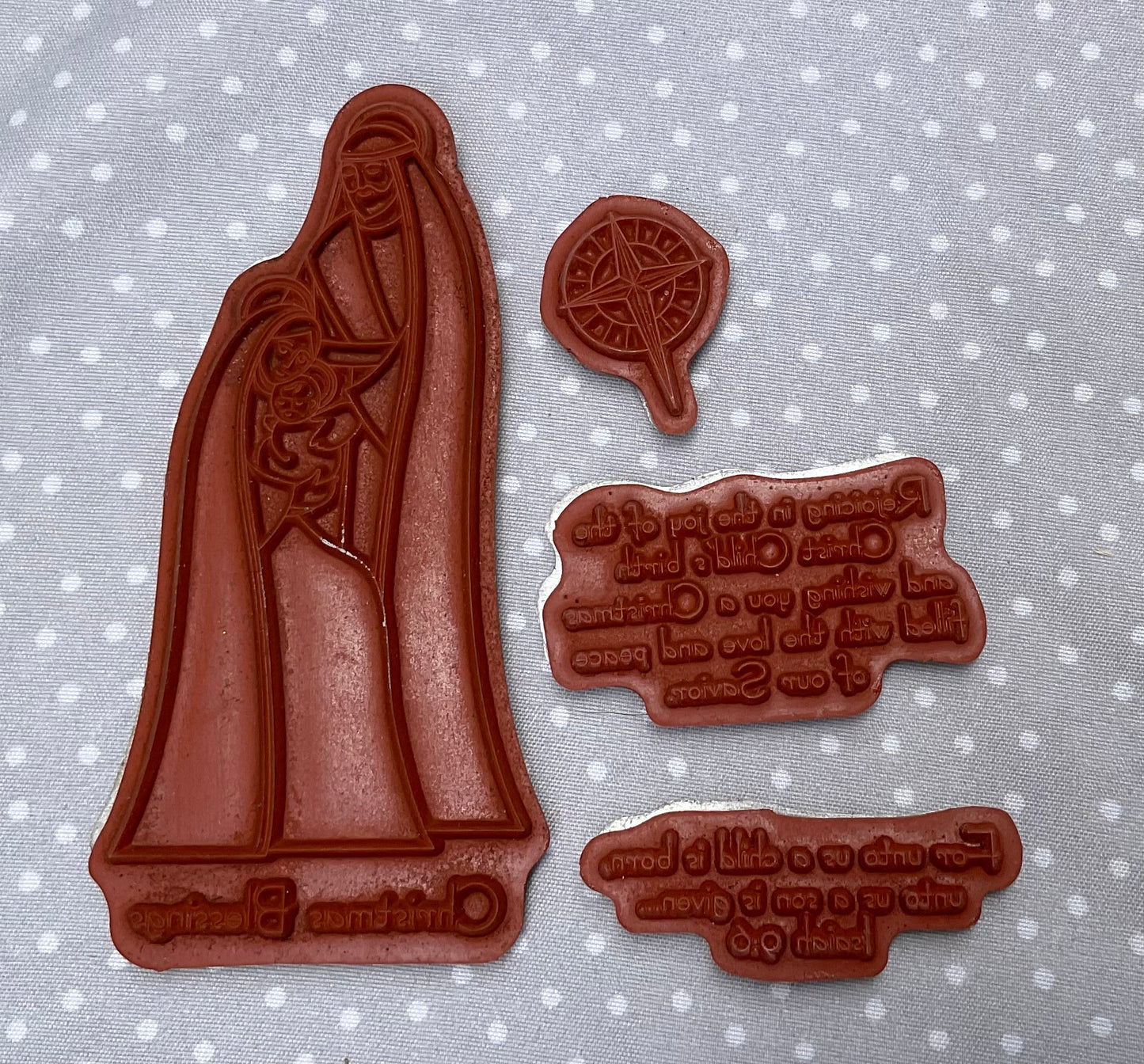 Retired Stampin Up! Stamp set Rejoicing in Christmas- Set of 4 stamps