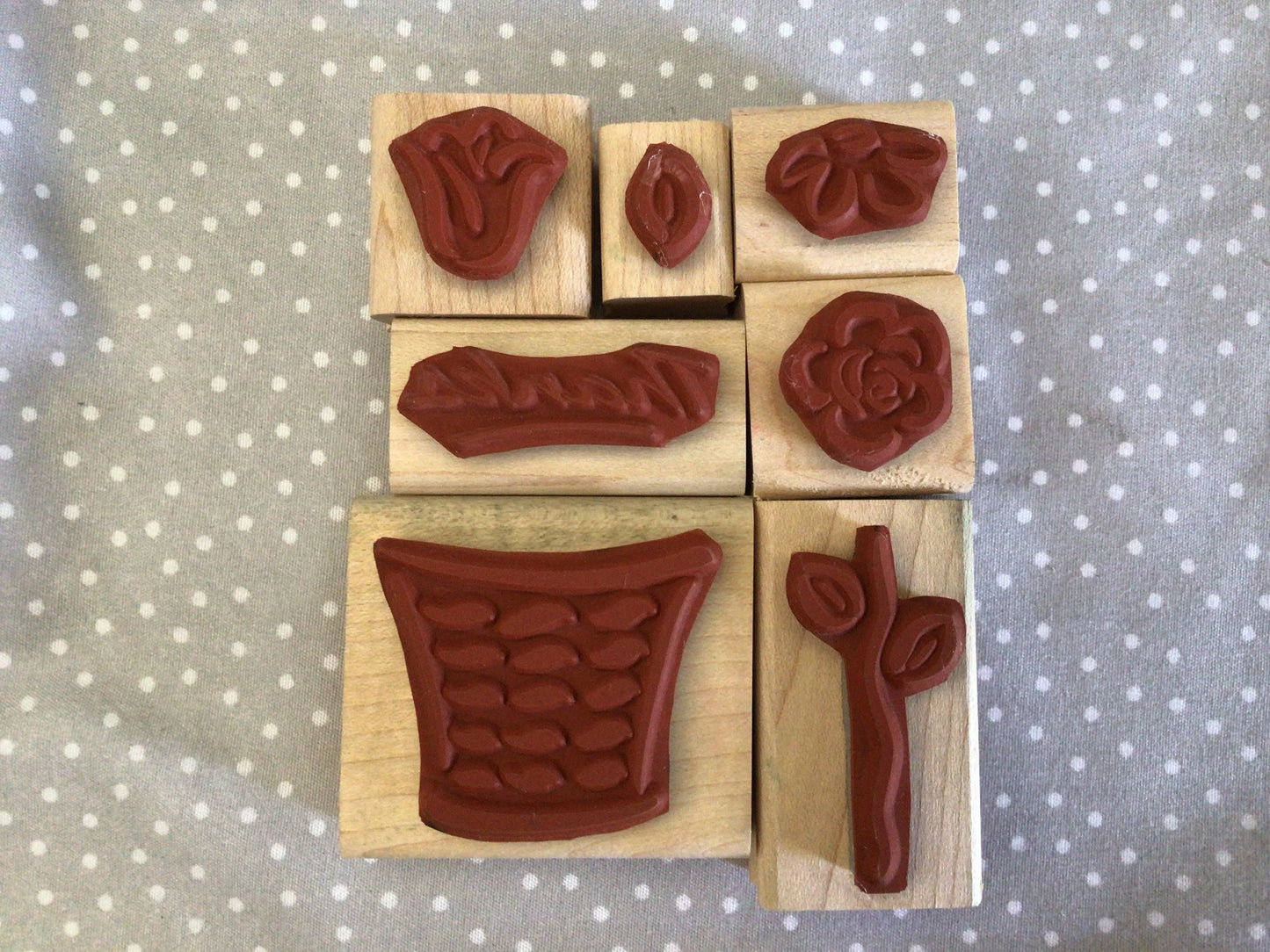Easter Basket Retired Stampin Up! Stamp set Basket of Blossoms ( Two-Step Stamp)