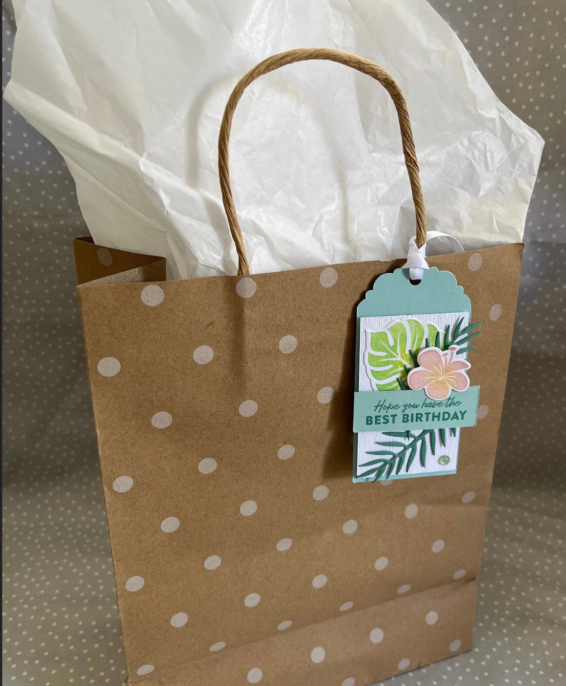 Stampin Up! Cute Best Birthday Hawaiian Gift Tag, Pack of 5