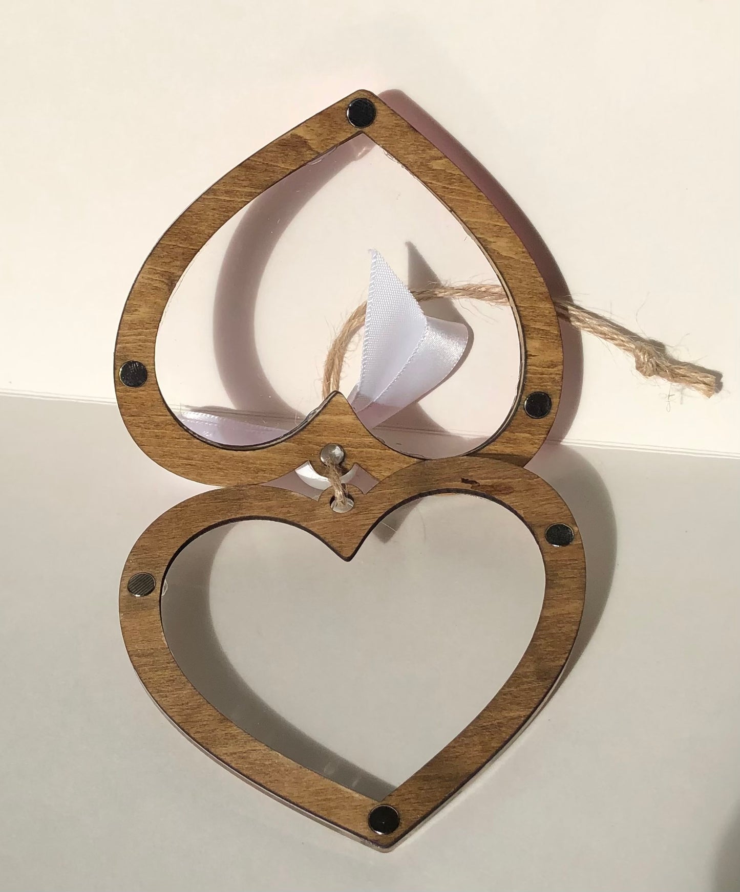 Valentine’s Shaker Ornament - Pink Heart with Silver Ball