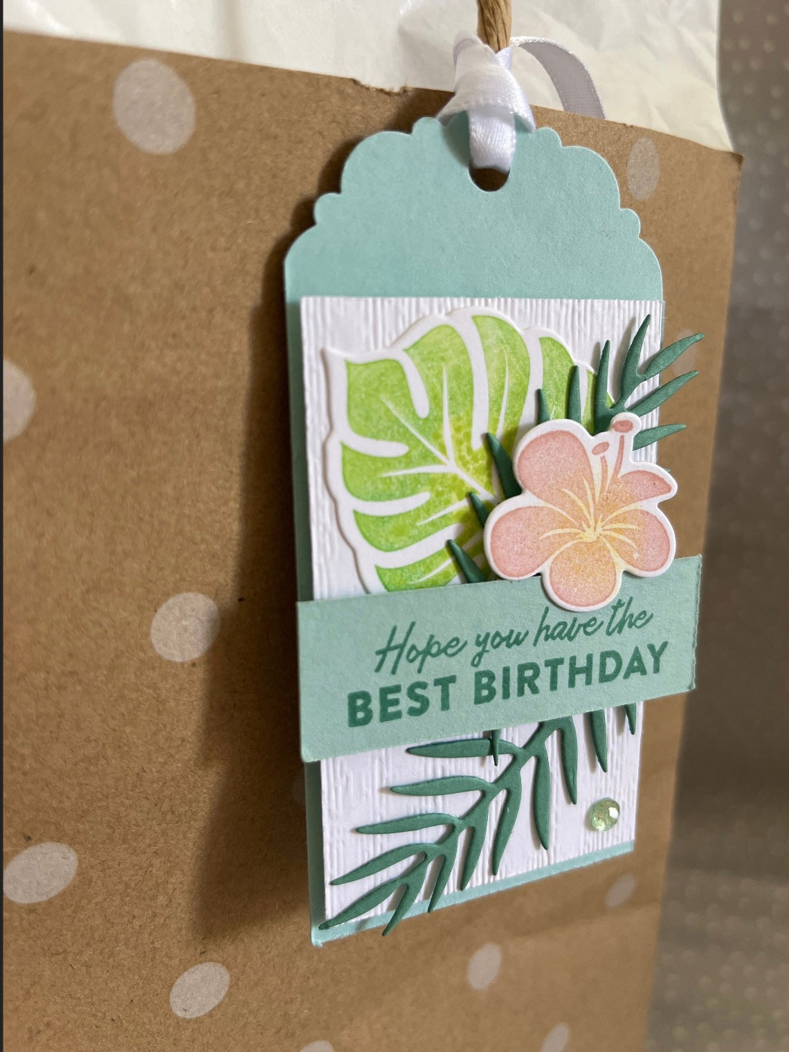 Stampin Up! Cute Best Birthday Hawaiian Gift Tag, Pack of 5