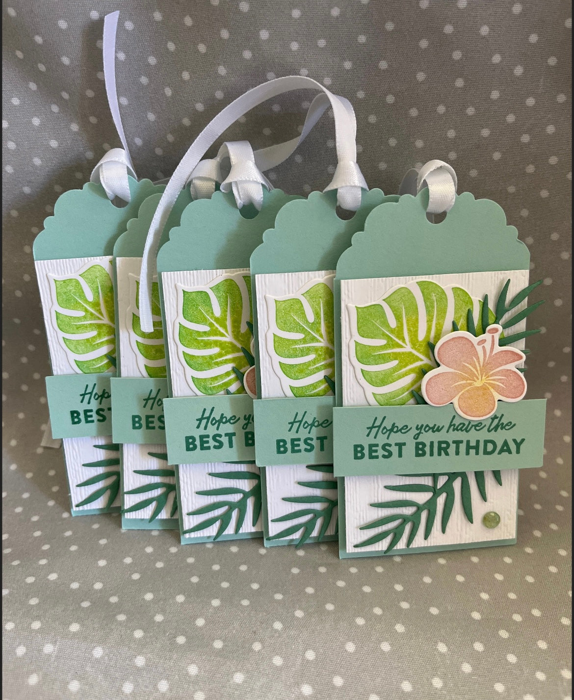 Stampin Up! Cute Best Birthday Hawaiian Gift Tag, Pack of 5