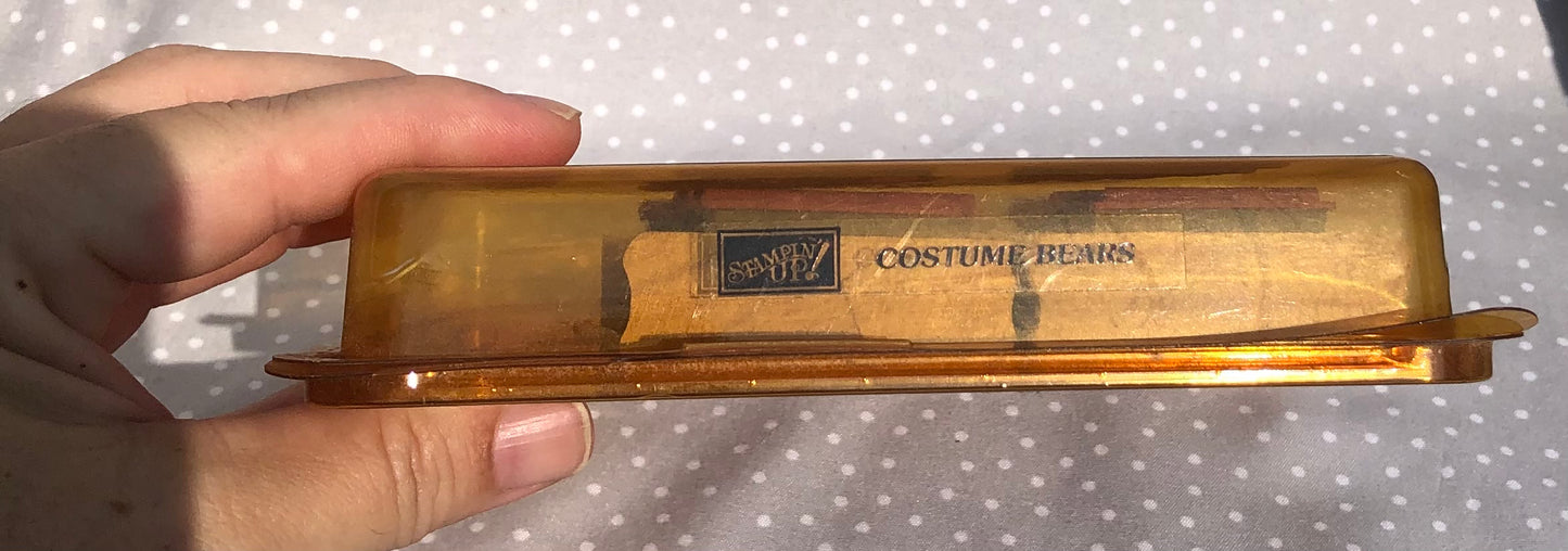 Retired Stampin Up! Costume Bear Stamp set of 4, Year 2000, Vintage