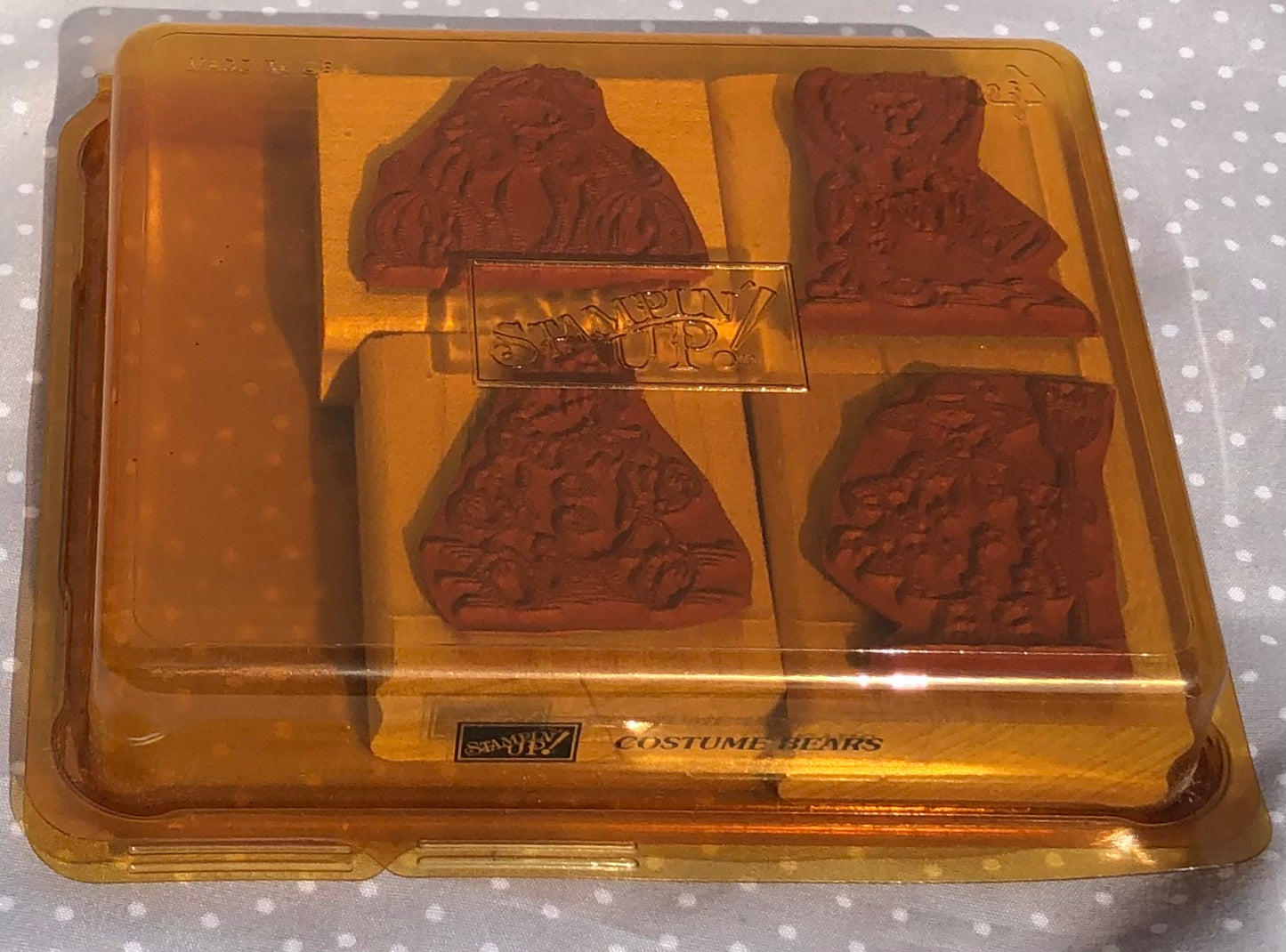 Retired Stampin Up! Costume Bear Stamp set of 4, Year 2000, Vintage