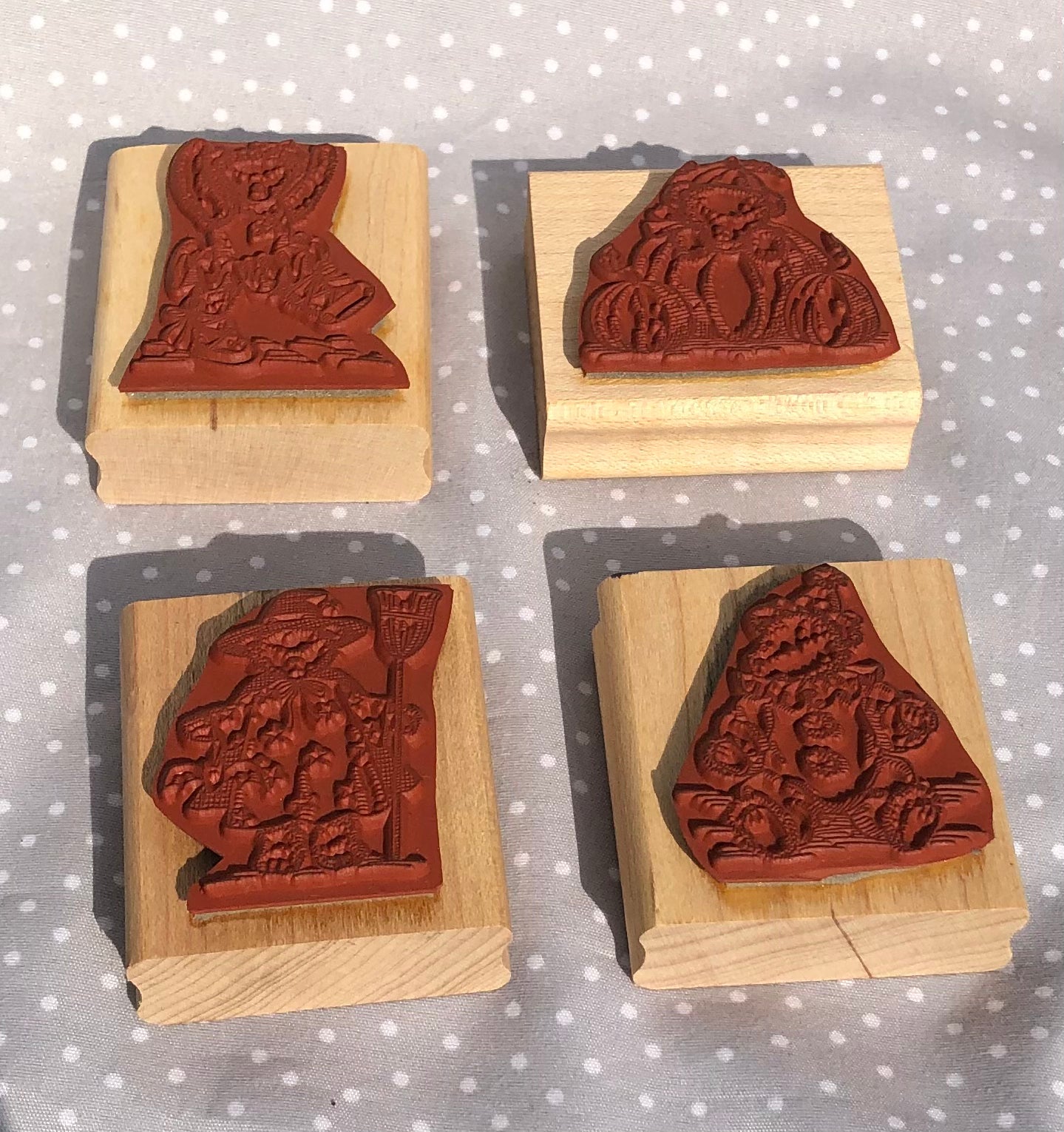 Retired Stampin Up! Costume Bear Stamp set of 4, Year 2000, Vintage