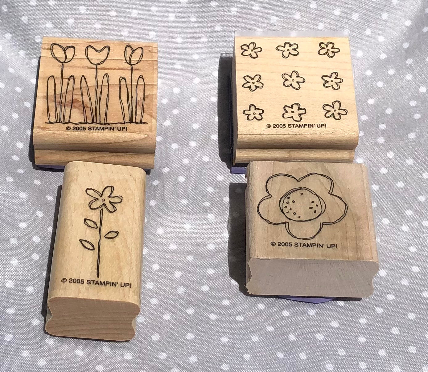 Retired Stampin Up! Stamp set Pocket Full of Posies - Set of 4 stamps