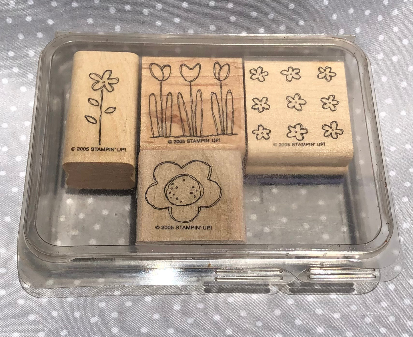 Retired Stampin Up! Stamp set Pocket Full of Posies - Set of 4 stamps